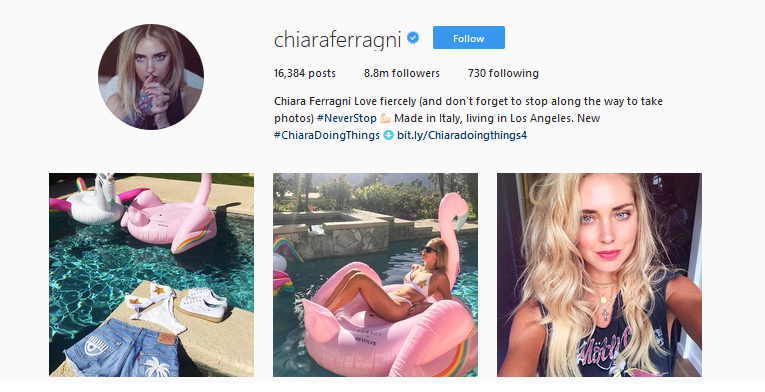 Chiara Ferragni Instagram Snapshot