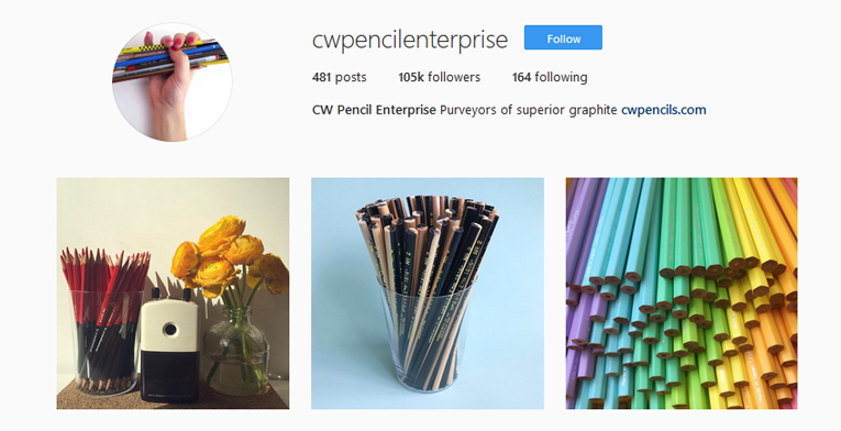 CW Pencil Instagram self-promotion