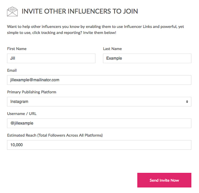 Invite Other Influencers to join influencer