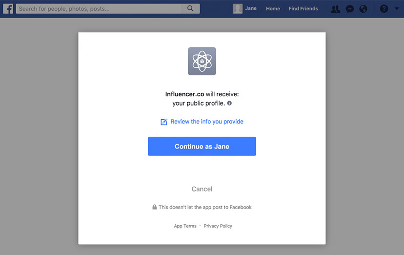 Influencer FaceBook Verify